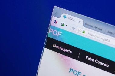 Ryazan, Rusya - 13 Mayıs 2018: Pof Web sitesi Pc, url - Pof.com görüntüleme