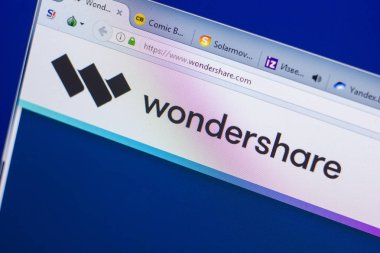 Ryazan, Rusya - 13 Mayıs 2018: Wondershare Web sitesi Pc, url - Wondershare.com görüntüleme