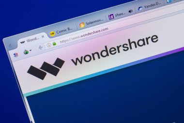 Ryazan, Rusya - 13 Mayıs 2018: Wondershare Web sitesi Pc, url - Wondershare.com görüntüleme