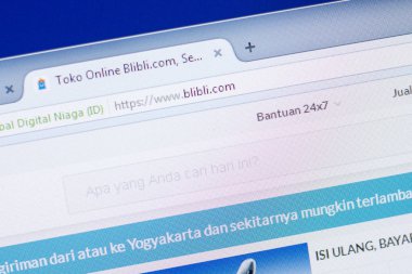Ryazan, Rusya - 13 Mayıs 2018: Blibli Web sitesi Pc, url - Blibli.com görüntüleme