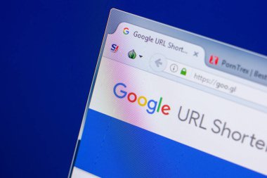Ryazan, Rusya - 13 Mayıs 2018: Googl url shortener Web sitesi Pc, url - Goo.gl görüntüleme