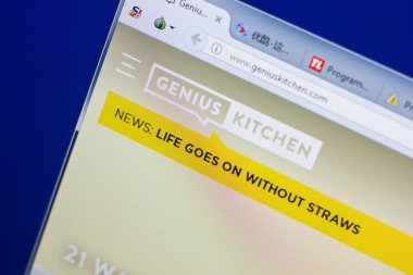 Ryazan, Rusya - 13 Mayıs 2018: Geniuskitchen Web sitesi Pc, url - Geniuskitchen.com görüntüleme