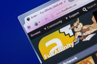 Ryazan, Rusya - 13 Mayıs 2018: Siyaset Web sitesi Pc, url - Furaffinity.net görüntüleme