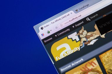 Ryazan, Rusya - 13 Mayıs 2018: Siyaset Web sitesi Pc, url - Furaffinity.net görüntüleme