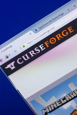 Ryazan, Rusya - 13 Mayıs 2018: Curseforge Web sitesi Pc, url - Curseforge.com görüntüleme