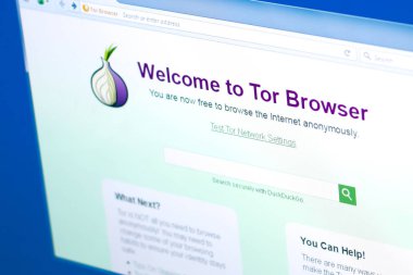 Ryazan, Rusya Federasyonu - 28 Mart 2018 - Tor tarayıcı soğan şeklinde logosu ile Pc ekranda