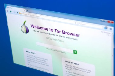 Ryazan, Rusya Federasyonu - 28 Mart 2018 - Tor tarayıcı soğan şeklinde logosu ile Pc ekranda