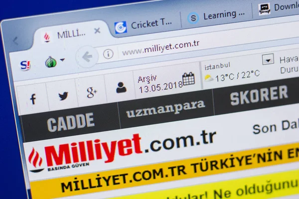 Ryazan, Rusya - 13 Mayıs 2018: Milliyet Web sitesinde görüntülenmesini Pc, url - Milliyet.com.tr