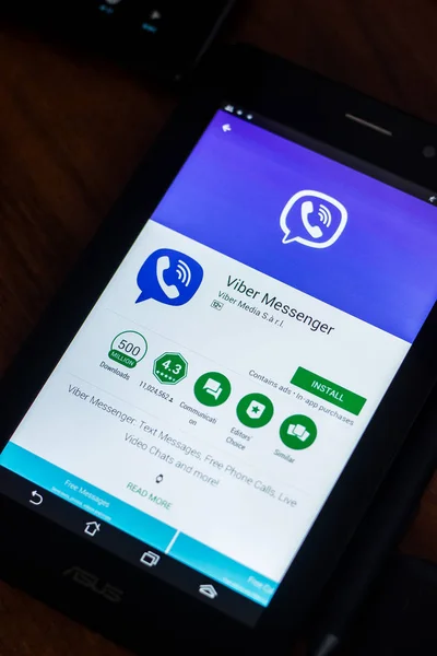 Рязань Россия Марта 2018 Мобильное Приложение Viber Messenger Дисплее Планшетного — стоковое фото