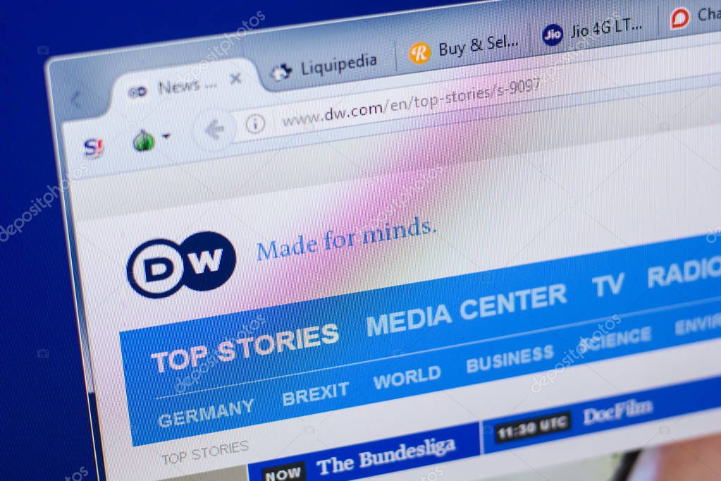 Ryazan, Russia - May 13, 2018: Deutsche Welle website on the display of PC, url - DW.com