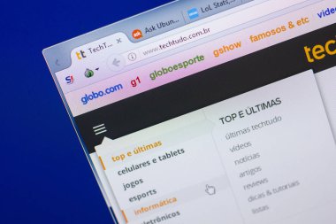 Ryazan, Rusya - 13 Mayıs 2018: Techtudo Web sitesi Pc, url - Techtudo.com.br görüntüleme