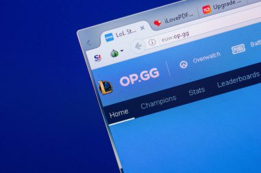 Ryazan, Rusya - 13 Mayıs 2018: Op Web sitesi Pc, url - Op.gg görüntüleme