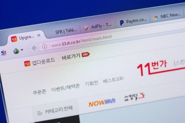 Ryazan, Rusya - 13 Mayıs 2018: 11 Web sitesi Pc, url - ekranda 11st.co.kr