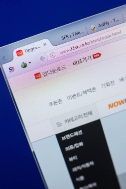 Ryazan, Rusya - 13 Mayıs 2018: 11 Web sitesi Pc, url - ekranda 11st.co.kr