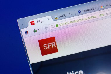 Ryazan, Rusya - 13 Mayıs 2018: Sfr Web Pc, url - Sfr.fr görüntüleme