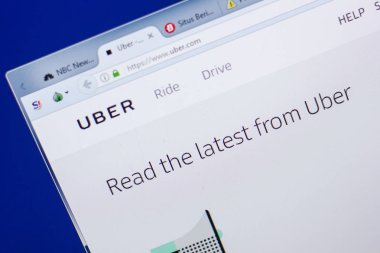 Ryazan, Rusya - 13 Mayıs 2018: Uber Web sitesi Pc, url - Uber.com görüntüleme