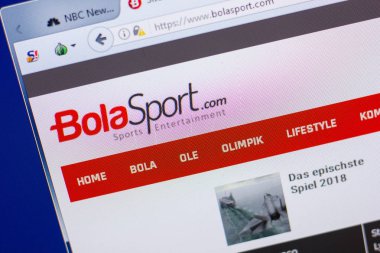 Ryazan, Rusya - 13 Mayıs 2018: Bolasport Web sitesi Pc, url - Bolasport.com görüntüleme