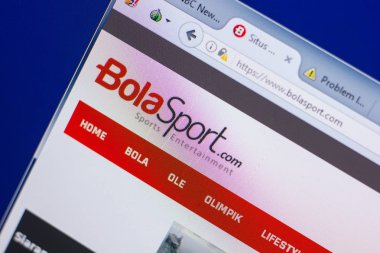 Ryazan, Rusya - 13 Mayıs 2018: Bolasport Web sitesi Pc, url - Bolasport.com görüntüleme