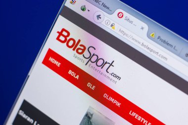 Ryazan, Rusya - 13 Mayıs 2018: Bolasport Web sitesi Pc, url - Bolasport.com görüntüleme