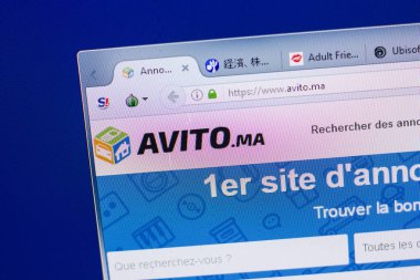 Ryazan, Rusya - 13 Mayıs 2018: Avito Web sitesi Pc, url - Avito.ma görüntüleme