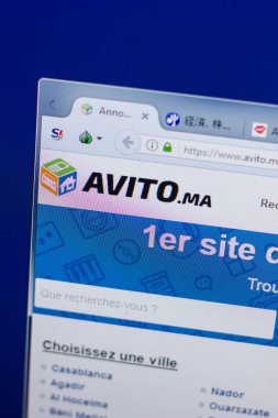 Ryazan, Rusya - 13 Mayıs 2018: Avito Web sitesi Pc, url - Avito.ma görüntüleme