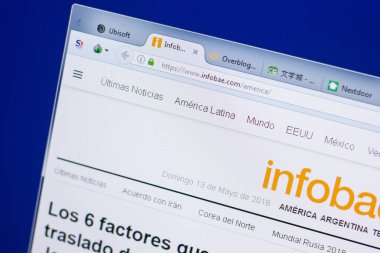 Ryazan, Rusya - 13 Mayıs 2018: Infobae Web sitesi Pc, url - Infobae.com görüntüleme