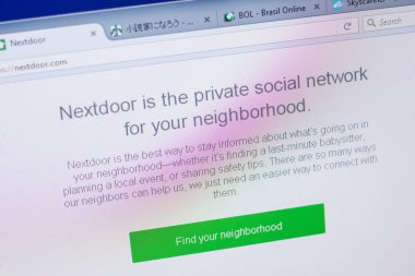Ryazan, Rusya - 13 Mayıs 2018: Nextdoor Web sitesi Pc, url - Nextdoor.com görüntüleme