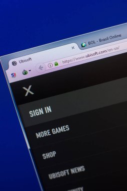 Ryazan, Rusya - 13 Mayıs 2018: Ubisoft Web sitesi Pc, url - Ubisoft.com görüntüleme