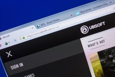 Ryazan, Rusya - 13 Mayıs 2018: Ubisoft Web sitesi Pc, url - Ubisoft.com görüntüleme