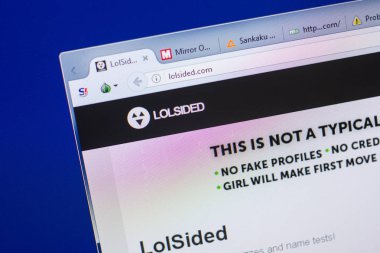 Ryazan, Rusya - 13 Mayıs 2018: Lolsided Web sitesi Pc, url - Lolsided.com görüntüleme