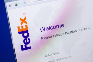 Ryazan, Rusya - 13 Mayıs 2018: Fedex Web sitesi Pc, url - adinteractive.com.tr görüntüleme