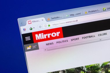 Ryazan, Rusya - 13 Mayıs 2018: Ayna Web sitesi Pc, url - Mirror.co.uk görüntüleme