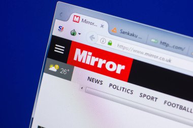 Ryazan, Rusya - 13 Mayıs 2018: Ayna Web sitesi Pc, url - Mirror.co.uk görüntüleme
