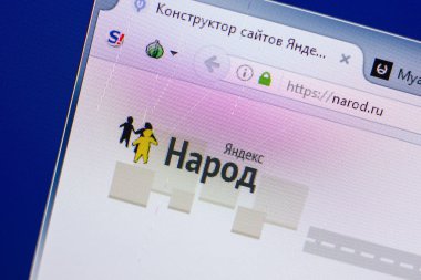 Ryazan, Rusya - 13 Mayıs 2018: Narod Web sitesi Pc, url - Narod.ru görüntüleme