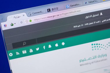 Ryazan, Rusya - 13 Mayıs 2018: Moe Web sitesi Pc, url - Moe.gov.sa görüntüleme