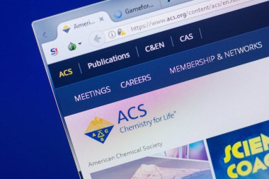 Ryazan, Rusya - 13 Mayıs 2018: Acs Web sitesi Pc, url - Acs.org görüntüleme