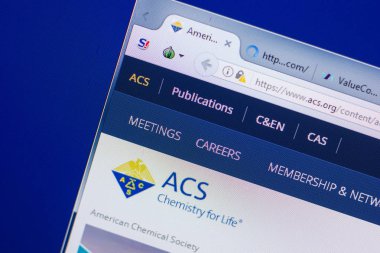 Ryazan, Rusya - 13 Mayıs 2018: Acs Web sitesi Pc, url - Acs.org görüntüleme