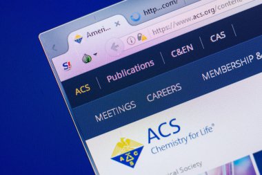 Ryazan, Rusya - 13 Mayıs 2018: Acs Web sitesi Pc, url - Acs.org görüntüleme