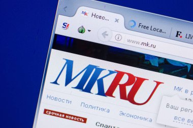 Ryazan, Rusya - 13 Mayıs 2018: Mk Web sitesi Pc, url - Mk.ru görüntüleme