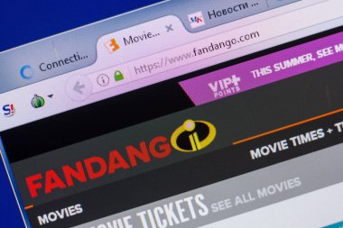 Ryazan, Rusya - 13 Mayıs 2018: Fandango Web sitesi Pc, url - Merilo görüntüleme