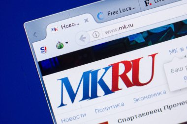 Ryazan, Rusya - 13 Mayıs 2018: Mk Web sitesi Pc, url - Mk.ru görüntüleme
