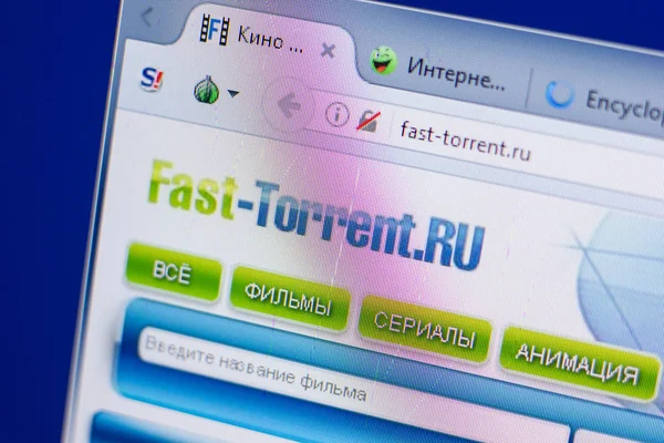 Ryazan Rusia Mayo 2018 Sitio Web Fast Torrent Pantalla Url — Foto de Stock