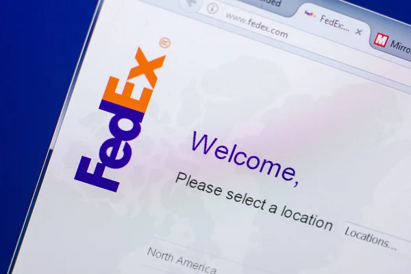 Ryazan Russia May 2018 Fedex Website Display Url Fedex Com — Stock Photo, Image