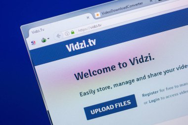 Ryazan, Rusya - 13 Mayıs 2018: Vidzi Web sitesi Pc, url - Vidzi.tv görüntüleme