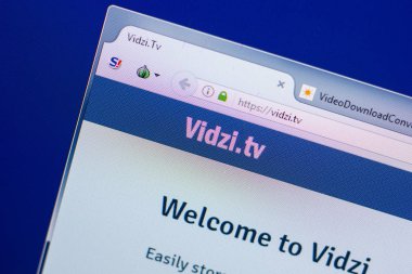 Ryazan, Rusya - 13 Mayıs 2018: Vidzi Web sitesi Pc, url - Vidzi.tv görüntüleme