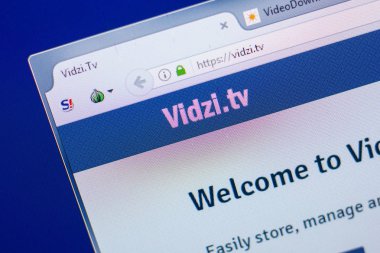 Ryazan, Rusya - 13 Mayıs 2018: Vidzi Web sitesi Pc, url - Vidzi.tv görüntüleme