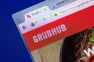 Ryazan, Rusya - 13 Mayıs 2018: Grubhub Web sitesi Pc, url - Grubhub.com görüntüleme