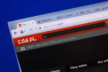 Ryazan, Rusya - 13 Mayıs 2018: Cda Web sitesi Pc, url - Cda.pl görüntüleme