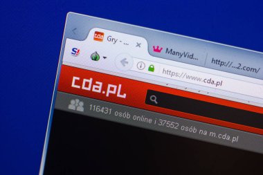 Ryazan, Rusya - 13 Mayıs 2018: Cda Web sitesi Pc, url - Cda.pl görüntüleme