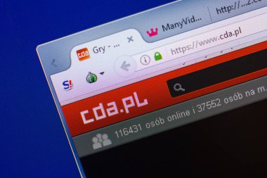 Ryazan, Rusya - 13 Mayıs 2018: Cda Web sitesi Pc, url - Cda.pl görüntüleme